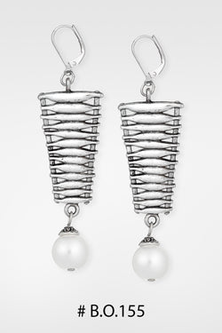 Boucles d'oreilles  # B.O. 155 perle