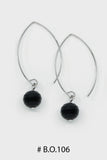 Boucles d'oreilles tige ONYX # B.O. 106