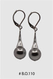 Boucles d'oreilles  # B.O. 110 cône perle grise