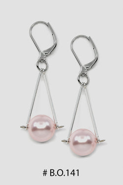 Boucles d'oreilles triangle rose # B.O. 141