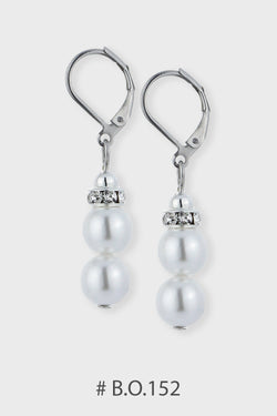Boucles d'oreilles # B.O. 152 double perle
