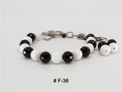 Bracelet Fermoir  # F-36 ( noir et blanc)