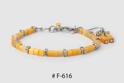 Bracelet Fermoir  # F-616 cube jaune