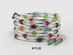 Bracelet Serpentin Petites Pierres Multi-Cristal # P-02