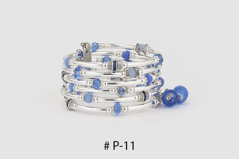 Bracelet Serpentin Petites Pierres Bleu Lavande # P-11