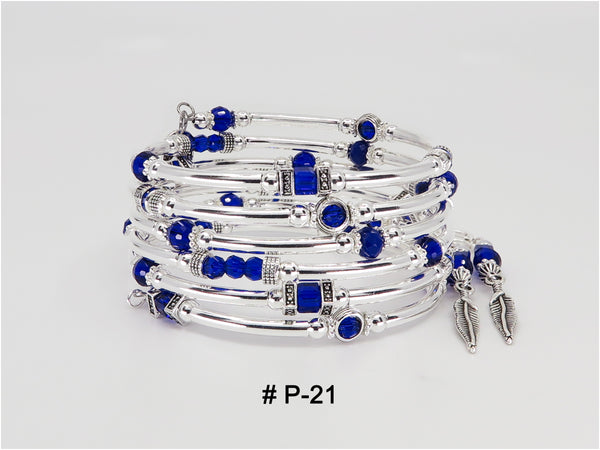 Bracelet Serpentin Petites Pierres bleu royal # P-21